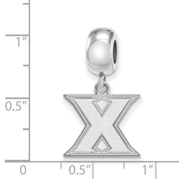 Sterling Silver Xavier University Small Dangle Bead Charm - Picture 5 of 6